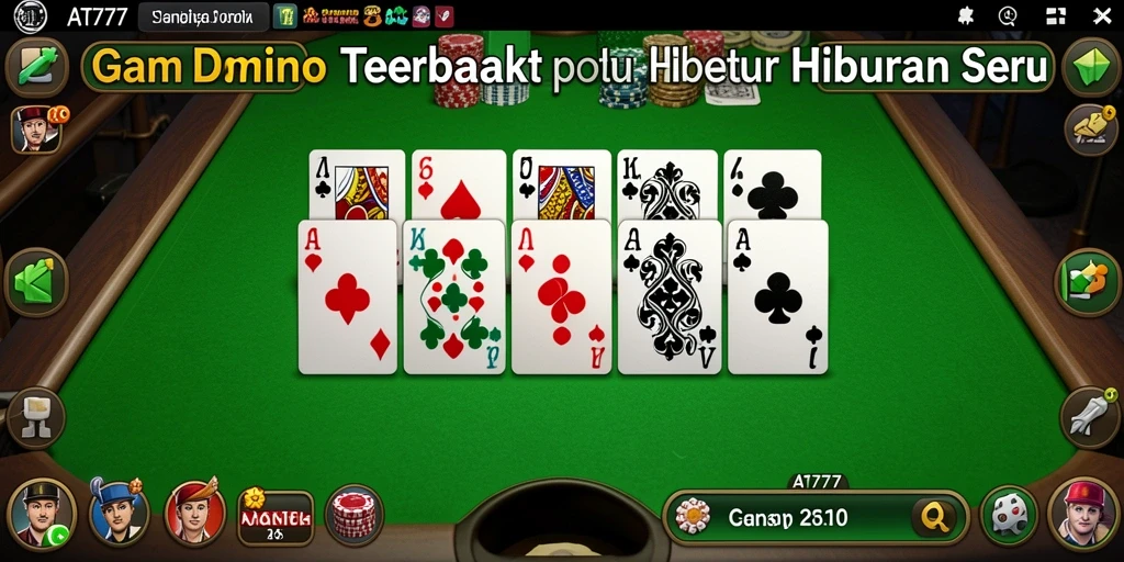 Screenshot gameplay AT777 menunjukkan suasana bermain domino yang seru.