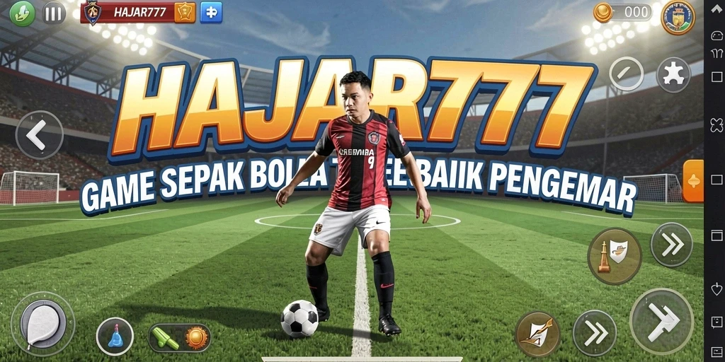 Tampilan gameplay menegangkan dari pertandingan sepak bola di HAJAR777.