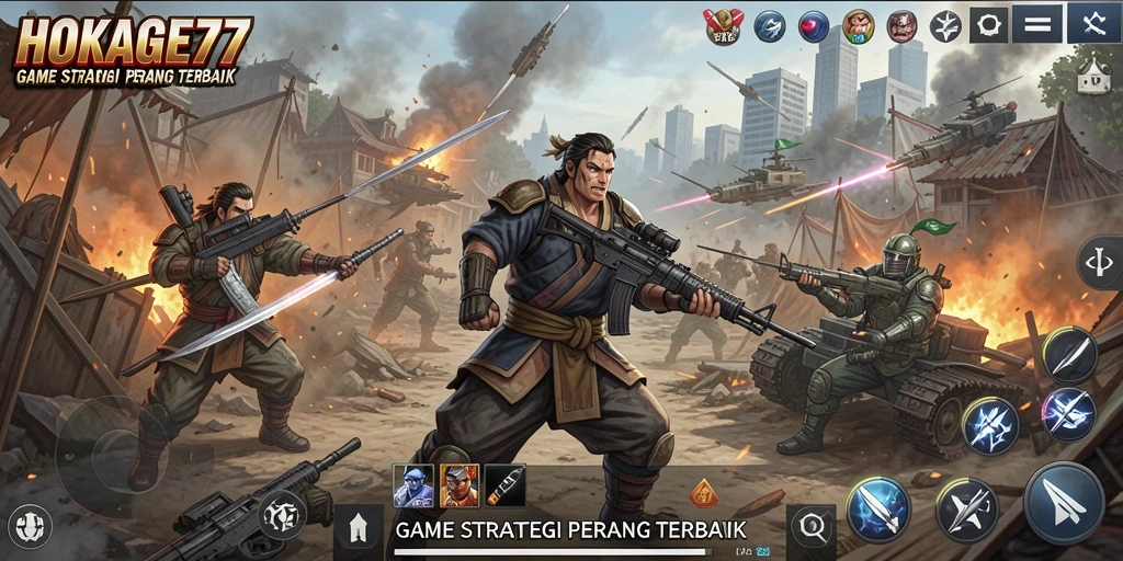 Tampilan gameplay seru dan strategi di HOKAGE77.