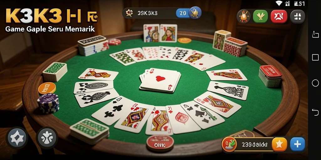 Gameplay seru K3K3 yang mengasyikkan saat bermain Gaple.