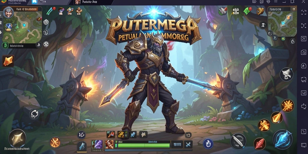 Tangkapan layar gameplay PUTERMEGA yang menampilkan pertempuran epik dan eksplorasi dunia.