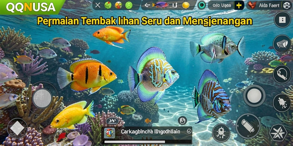 Screenshot dari gameplay menarik QQNUSA saat menangkap ikan.