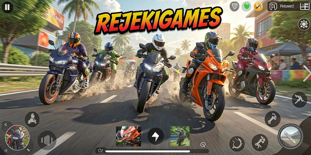 Tampilan seru dari balapan motor di REJEKIGAMES.